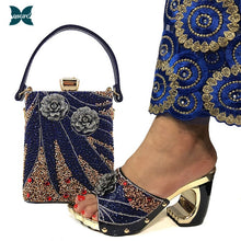 Load image into Gallery viewer, Women Italian design Silver Color Lady Shoes and Hand Bag Set