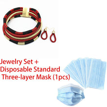 Load image into Gallery viewer, Necklace Earrings Multi-layer Woven Jewelry Choker Necklace African Beads Jewelry Set for Women