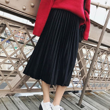 Load image into Gallery viewer, Women&#39;s High Waist Skinny Female Velvet Skirt Pleated Skirts