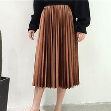 Load image into Gallery viewer, Women&#39;s High Waist Skinny Female Velvet Skirt Pleated Skirts