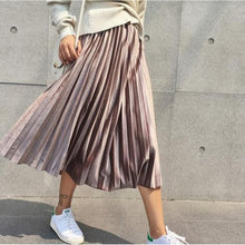Load image into Gallery viewer, Women&#39;s High Waist Skinny Female Velvet Skirt Pleated Skirts