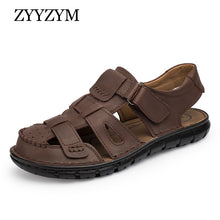 Load image into Gallery viewer, ZYYZYM Men Sandals 2020 Summer New Arrival Genuine Leather Casual Fashion Sports Sandals Soft Men Wading Outdoors Beach Sandals