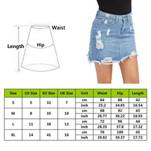 Load image into Gallery viewer, Women Blue Ripped Casual Mini Denim Skirt 2020 Summer New Body con Women Skirt Basic Pocket Jeans Skirt Mid Waist Skirt