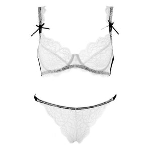 Sexy Thin Unlined Bra plus size underwear Set white Women Transparent Bra Set A/B/C/D cup Support Lace Bra Embroidery Lingerie