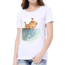 Load image into Gallery viewer, Charmed 3D cat Print Casual Harajuku Women T-Shirt Summer  Short sleeve Casual Top