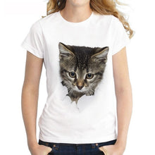 Load image into Gallery viewer, Charmed 3D cat Print Casual Harajuku Women T-Shirt Summer  Short sleeve Casual Top