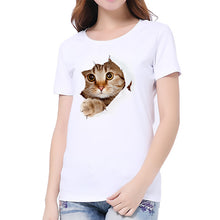 Load image into Gallery viewer, Charmed 3D cat Print Casual Harajuku Women T-Shirt Summer  Short sleeve Casual Top