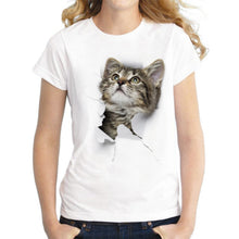 Load image into Gallery viewer, Charmed 3D cat Print Casual Harajuku Women T-Shirt Summer  Short sleeve Casual Top