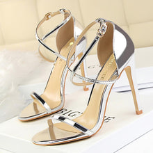 Load image into Gallery viewer, Extreme High Heels Female Stiletto Sexy Pumps Buckle Gold Silver Sandals