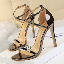 Load image into Gallery viewer, Extreme High Heels Female Stiletto Sexy Pumps Buckle Gold Silver Sandals