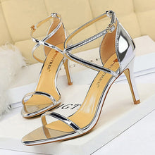 Load image into Gallery viewer, Extreme High Heels Female Stiletto Sexy Pumps Buckle Gold Silver Sandals