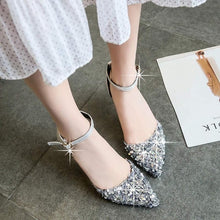 Load image into Gallery viewer, Women Pumps High Thin Heel Bling Bridal Wedding Shoes Classic Pointed Toe Party Shoes Pumps