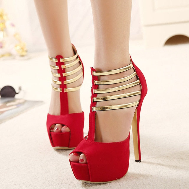 Sexy High Heels Women Shoes Platform Peep Toe High Heel Shoes