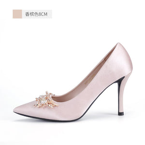 New Style Low Heel Formal Dress Crystal Shoes