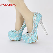 Load image into Gallery viewer, Handmade Popular Pearl Platforms Women Formal Dress Shoes