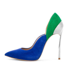Load image into Gallery viewer, Bicolor Color Suede Leather High Heels Formal Ladies Dress Shoes Party Shoes Women