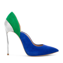 Load image into Gallery viewer, Bicolor Color Suede Leather High Heels Formal Ladies Dress Shoes Party Shoes Women
