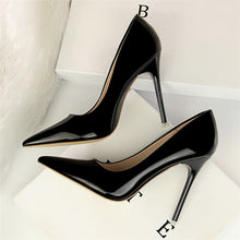 Load image into Gallery viewer, Leather Stiletto Formal Dress Solid Slip On Party Office Wedding Shoes