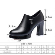 Load image into Gallery viewer, Hand Made Genuine Leather Red Thick  Square Heel Soft Surface Women&#39;s Shoes