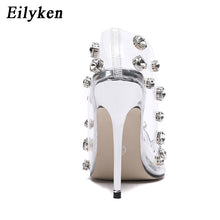 Load image into Gallery viewer, Eilyken 2020 Design Rivet Crystal Pumps Wedding Women Shoes High Heels PVC Transparent Sexy Night Club Femme Shoes