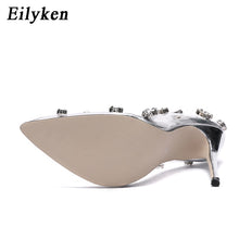 Load image into Gallery viewer, Eilyken 2020 Design Rivet Crystal Pumps Wedding Women Shoes High Heels PVC Transparent Sexy Night Club Femme Shoes