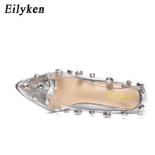 Load image into Gallery viewer, Eilyken 2020 Design Rivet Crystal Pumps Wedding Women Shoes High Heels PVC Transparent Sexy Night Club Femme Shoes