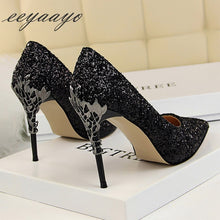 Load image into Gallery viewer, Women Pointed Toes High Thin Heel Metal Sexy Shoes