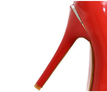 Load image into Gallery viewer, Women Platform Pumps 12cm Super High Thin Spike Heel Dress Pointed Toe Red Patent Leather Pumps