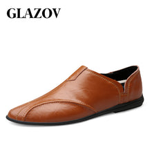 Load image into Gallery viewer, Men Fashion Genuine Leather Casual Loafers Soft Comfortable Breathable Flats Lazy Shoes Men&#39;s Lightweigh Moccasins Driving Shoes