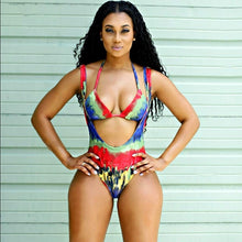 Load image into Gallery viewer, Tie Dyed Triangle Bikini Thong Swimming  Wear Beautiful African Style