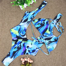 Load image into Gallery viewer, Tie Dyed Triangle Bikini Thong Swimming  Wear Beautiful African Style