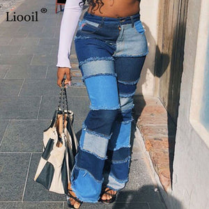 High Waist Flare Jeans With Pockets 2020 Street wear Sexy Ladies Bell Bottoms Skinny Jean Pants