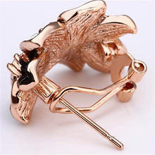 Load image into Gallery viewer, Rose Gold Flower Enamel Black Painting Jewelry Set for Women Beautiful