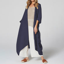 Load image into Gallery viewer, Women Vintage Shirts Kimono Cardigan Long Blouse Belted Casual Loose Beach Cover Up