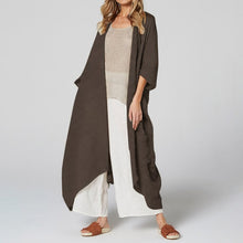 Load image into Gallery viewer, Women Vintage Shirts Kimono Cardigan Long Blouse Belted Casual Loose Beach Cover Up