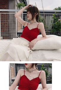 Women Sexy Crop Tops Solid Knitted Summer Tank Tops Sleeveless Vest Avocado Green Top