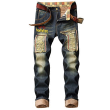 Load image into Gallery viewer, Denim Designer Hole Jeans High Quality Ripped for Men Big and Tall Street wear