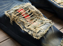 Load image into Gallery viewer, Denim Designer Hole Jeans High Quality Ripped for Men Big and Tall Street wear