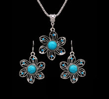 Load image into Gallery viewer, Bohemian Flower Jewelry Sets for Women Fashion Crystal Necklace Earrings Party African Jewelry Sets