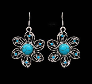 Bohemian Flower Jewelry Sets for Women Fashion Crystal Necklace Earrings Party African Jewelry Sets