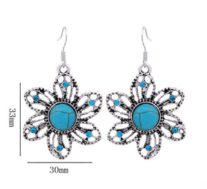 Bohemian Flower Jewelry Sets for Women Fashion Crystal Necklace Earrings Party African Jewelry Sets