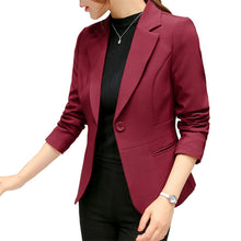 Load image into Gallery viewer, Women Black Formal Office Work Pocket Suit Blazer Slim Coat