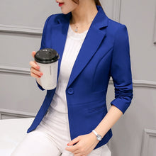 Load image into Gallery viewer, Women Black Formal Office Work Pocket Suit Blazer Slim Coat