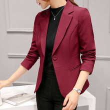 Load image into Gallery viewer, Women Black Formal Office Work Pocket Suit Blazer Slim Coat