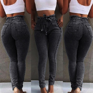 High Waist Jeans Slim Fit Stretched Denim Jeans For Women