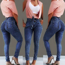 Load image into Gallery viewer, High Waist Jeans Slim Fit Stretched Denim Jeans For Women