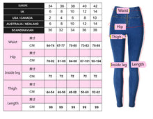 Load image into Gallery viewer, High Waist Push Up Jeans Woman Street wear Skinny Denim Pants Blue Distressed Jean Cotton