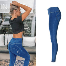 Load image into Gallery viewer, High Waist Push Up Jeans Woman Street wear Skinny Denim Pants Blue Distressed Jean Cotton