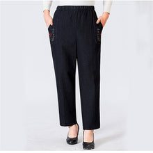 Load image into Gallery viewer, Mom High Waist Embroidery Pockets Straight Jeans Chic