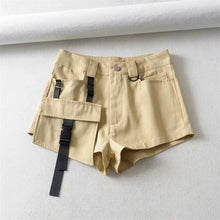Load image into Gallery viewer, Women Casual Cargo Shorts With Buckle And Utility Pockets detail